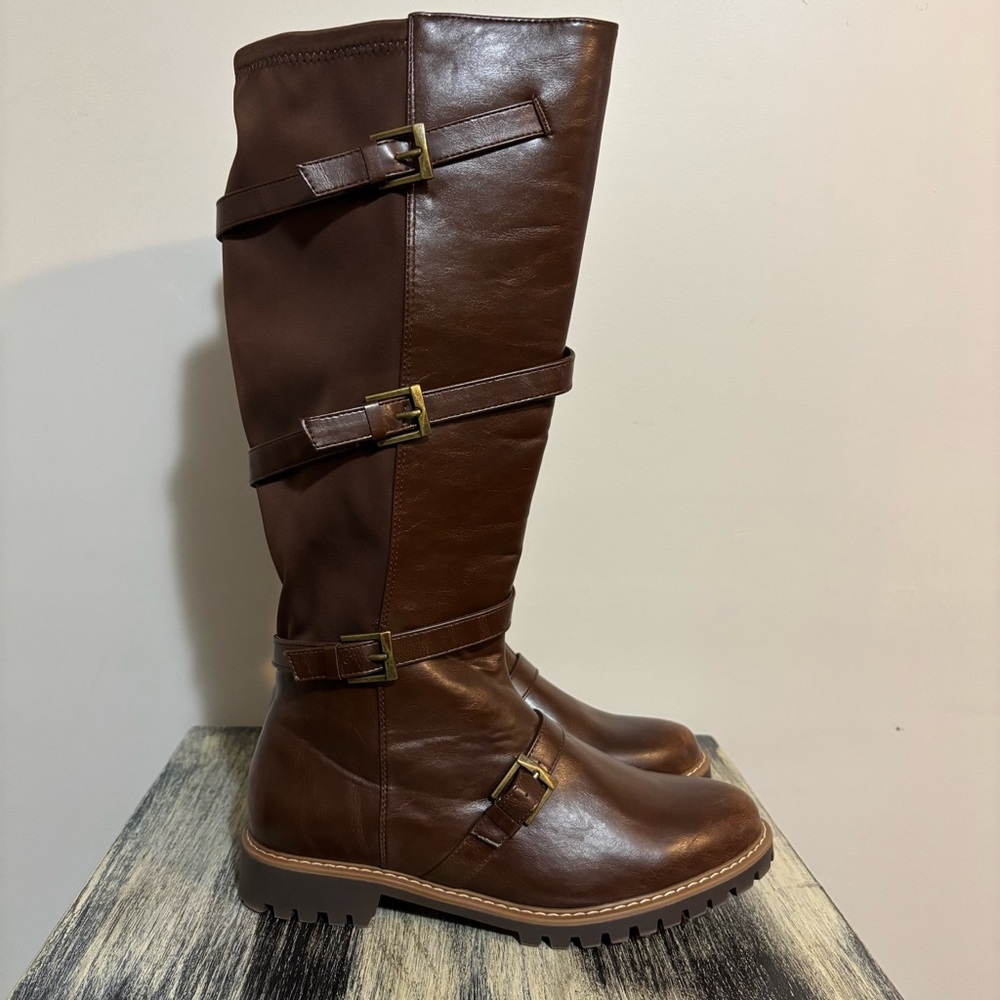 Edgy Stylish Round Closed-Toe Comfort Wide Width Fall Zip-Up Womens Boots